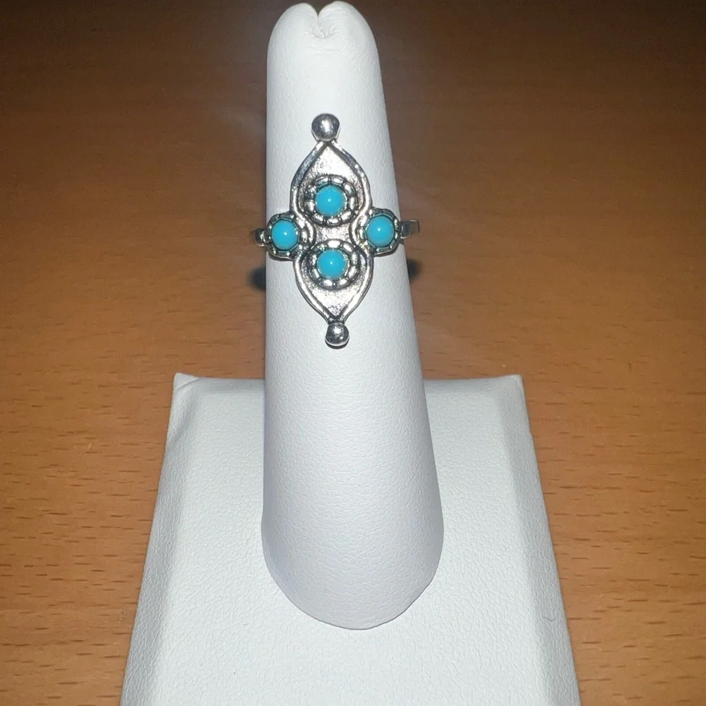 Brand New Silver “Sleeping Beauty” Turquoise Ring